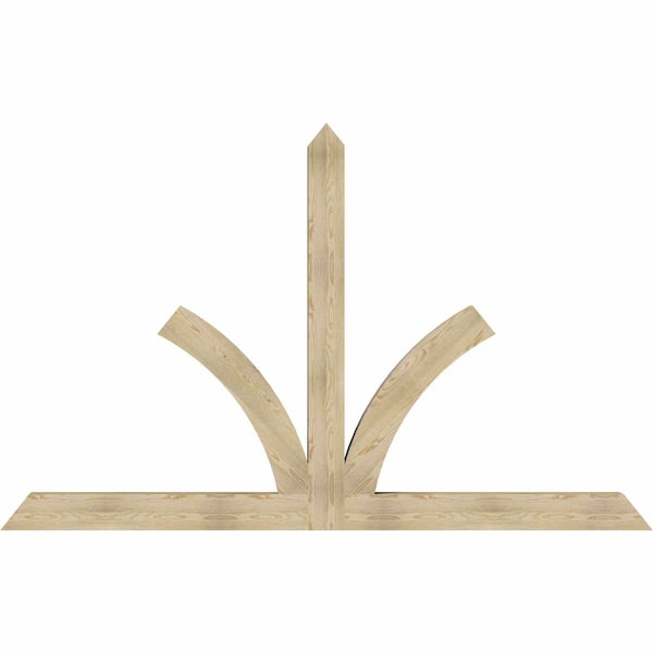 Ekena Millwork Richland Rough Sawn Timber Gable Bracket, Douglas Fir, 108"W x 68"H x 6"D x 6"F, 15/12 Pitch GBW108X68X0606RIC00RDF - main